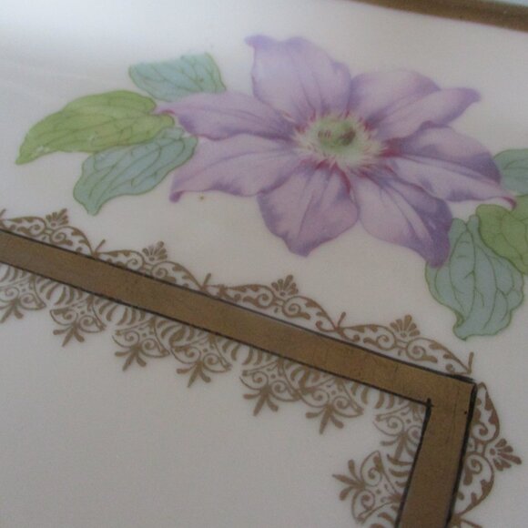 Vintage Porcelain Vanity Tray, Hand painted gold filligree work. - Picture 4 of 7